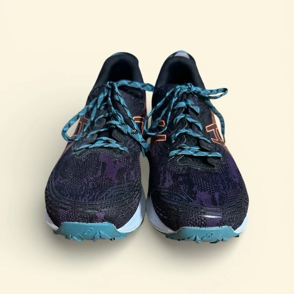 ASICS FujiLite 3 Trail Running Shoes Men’s 11.5 FlyteFoam Black Orange Purple